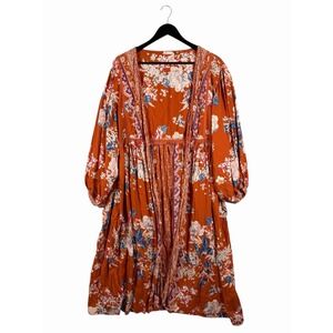 Romantic Gypsy Bohemian Crochet‎ Lace Duster Size L-XL Kimono Cover Up Long Maxi